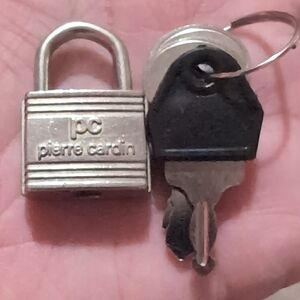 Pierre Cardin Silver Padlock with Black Key